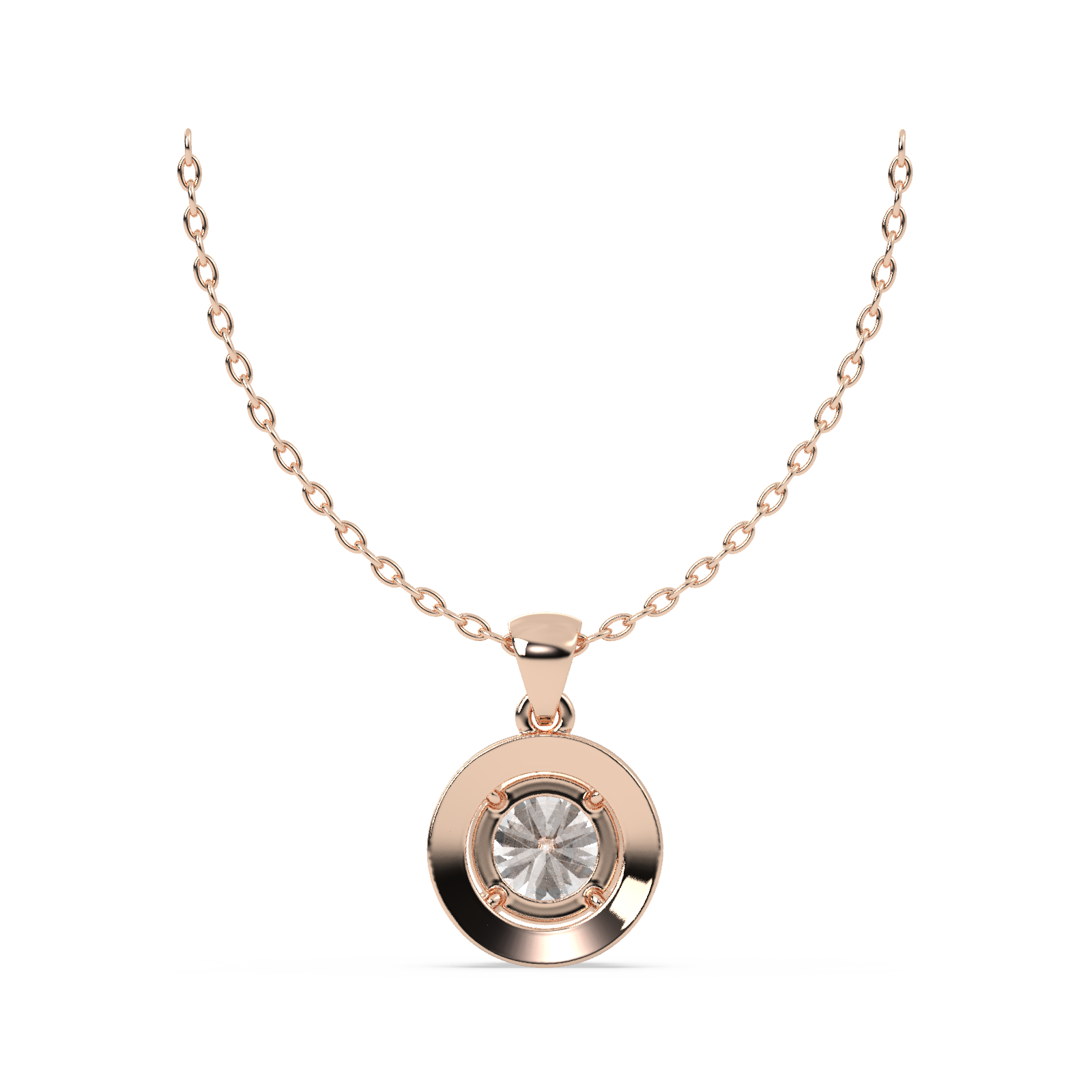 14k Rose Gold Studded 1.4 Carat Lab Grown Diamond Pendent With D Color VS1 Clarity.